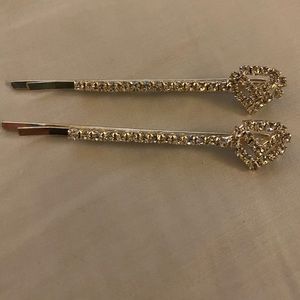 New Silver & Clear  Rhinestone Hair Pin Set